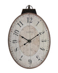 18" Oval Ivory Wood Analog Wall Clock