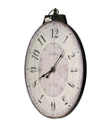 18" Oval Ivory Wood Analog Wall Clock