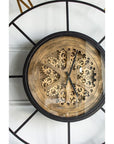 56" Circle Copper Metal and Glass Analog Exposed Gear Wall Clock