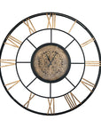 56" Circle Copper Metal and Glass Analog Exposed Gear Wall Clock
