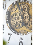 32" Square Gold and Silver Wood and Mirror Analog Exposed Gear Wall Clock