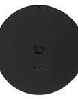 23" Circle Black and Silver Wood and Glass Analog Wall Clock
