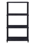 44" Black Metal and Wood Four Tier Etagere Bookcase