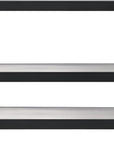 48" Black And Natural Metal and Wood Adjustable Four Tier Bookcase