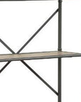 49" Gray Brown Metal Four Tier Etagere Bookcase