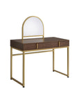 42" Gold Mirrored Vanity Table with Mirror With Two Drawers