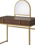 42" Gold Mirrored Vanity Table with Mirror With Two Drawers