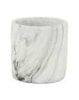 6" White and Gray Marbleized Ceramic Indoor Outdoor Round Pot Planter