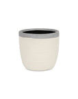 6" Cream and Gray Crackle Glaze Ceramic Indoor Outdoor Round Pot Planter