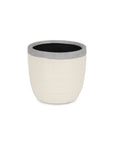 6" Cream and Gray Crackle Glaze Ceramic Indoor Outdoor Round Pot Planter