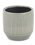 6" Gray Striped Ceramic Indoor Outdoor Round Pot Planter