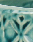 6" Turquoise Geometric Ceramic Indoor Outdoor Round Pot Planter