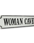 8" X 32" White and Black Woman Cave Metal Wall Decor