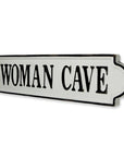 8" X 32" White and Black Woman Cave Metal Wall Decor