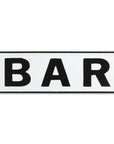 8" X 25" White and Black Handcrafted Bar Metal Wall Decor