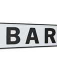 8" X 25" White and Black Handcrafted Bar Metal Wall Decor