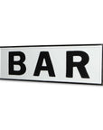 8" X 25" White and Black Handcrafted Bar Metal Wall Decor