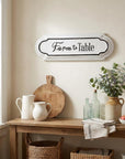 5" X 14" Black And White Farm To Table Metal Wall Decor