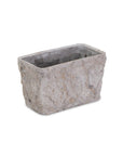 9" Gray Speckle Glaze Cement Indoor Outdoor Rectangular Pot Planter