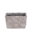 9" Gray Speckle Glaze Cement Indoor Outdoor Rectangular Pot Planter