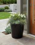 11" Black Recycled Plastic Indoor Outdoor Round Pot Planter
