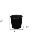 9" Black Recycled Plastic Indoor Outdoor Round Pot Planter