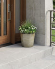 9" Gray Recycled Plastic Indoor Outdoor Round Pot Planter