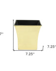 7" Gold Recycled Plastic Indoor Outdoor Square Pot Planter