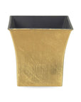 7" Gold Recycled Plastic Indoor Outdoor Square Pot Planter