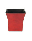 7" Red Recycled Plastic Indoor Outdoor Square Pot Planter