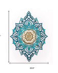 45" X 34" Turquoise Solid Wood Hanging Wall Decor