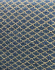 18" Blue and Beige Wool Cube Trellis Pouf Ottoman