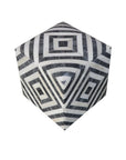 18" Dark Gray and Ivory Hair on Hide Cube Geometric Pouf Ottoman