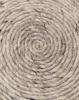 20" Gray Wool Round Ribbed Pouf Ottoman