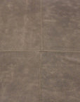 22" Gray Brown Distressed Leather Pouf Ottoman