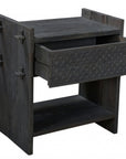 26" Dark Gray One Drawer Nightstand
