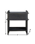 26" Dark Gray One Drawer Nightstand