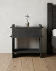 26" Dark Gray One Drawer Nightstand