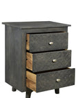 30" Gray Three Drawer Nightstand