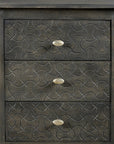 30" Gray Three Drawer Nightstand