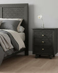 30" Gray Three Drawer Nightstand