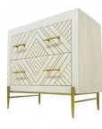 28" White Solid Wood Two Drawer Nightstand