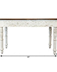 48" Natural and White Solid Wood Distressed Console Table