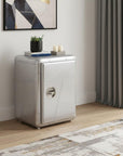 18" Silver Aluminum Standard Accent Cabinet With One Shelf