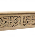 46" Antique White Solid Carved Wood Scroll Bench with Flip Top