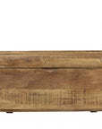 46" Brown and Black Distressed Solid Wood Storage Bench with Flip Top