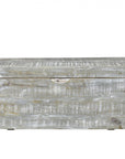 46" Gray and Black Distressed Solid Wood Storage Bench with Flip Top