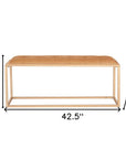 43" Brown And Gold Upholstered Upholstery Bedroom Bench