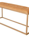 43" Brown And Gold Upholstered Upholstery Bedroom Bench