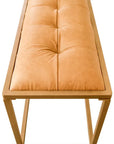 43" Brown And Gold Upholstered Upholstery Bedroom Bench